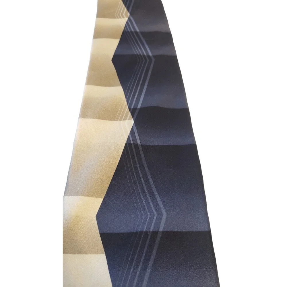 Essante 100% Silk Tie Geometric‎ Abstract Blue Yellow Necktie Made In USA